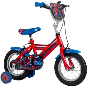 Bicicletta per Bambini con Rotelle 12" Spiderman Rosso Freni Caliper