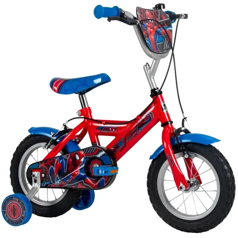 Bicicletta per Bambini con Rotelle 12" Spiderman Rosso Freni Caliper