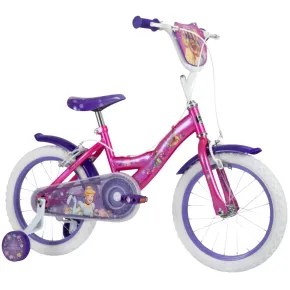 Bicicletta per Bambini 14" con Rotelle Principesse Disney Rosa a Sfera