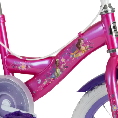 Bicicletta per Bambini 14" con Rotelle Principesse Disney Rosa a Sfera