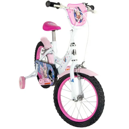 Bicicletta per Bambini 14" con Rotelle Minnie Disney Bianco a Sfera