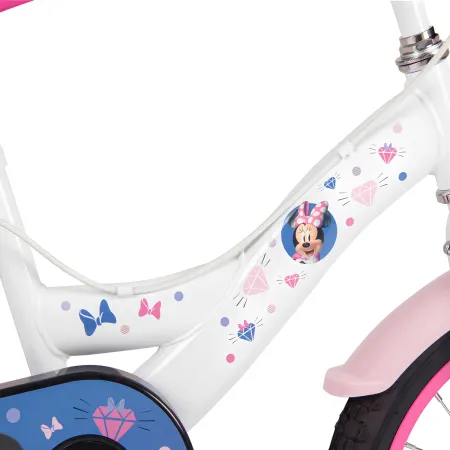 Bicicletta per Bambini 14" con Rotelle Minnie Disney Bianco a Sfera