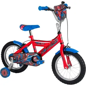 Bicicletta per Bambini con Rotelle 14" Spiderman Rosso Freni Caliper