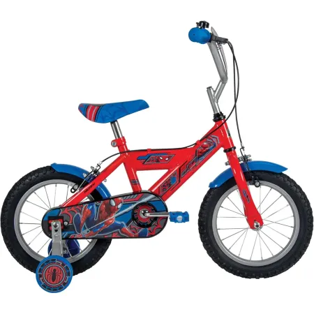 Bicicletta per Bambini con Rotelle 14" Spiderman Rosso Freni Caliper