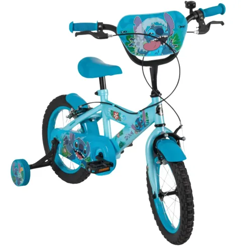 Bicicletta per Bambini 14" con Rotelle Stitch Disney Celeste a Sfera