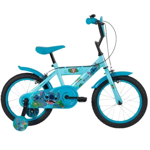 Bicicletta per Bambini 14" con Rotelle Stitch Disney Celeste a Sfera