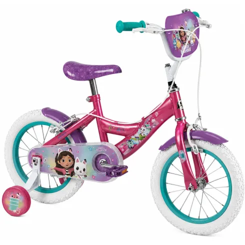Bicicletta per Bambini 14" con Rotelle Gabby's Dollhouse Rosa a Sfera