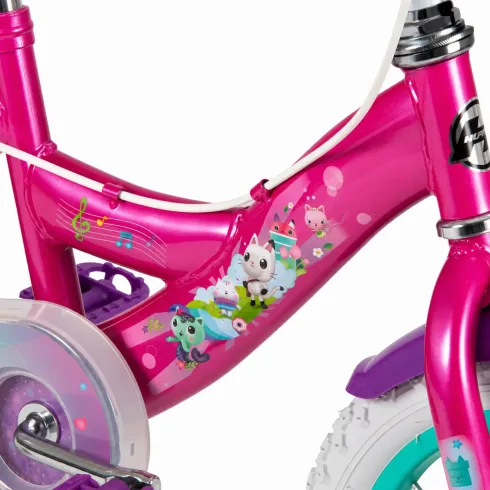 Bicicletta per Bambini 14" con Rotelle Gabby's Dollhouse Rosa a Sfera