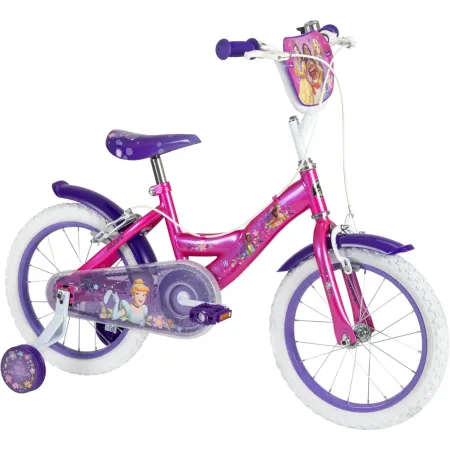 Bicicletta per Bambini 16" con Rotelle Principesse Disney Rosa a Sfera