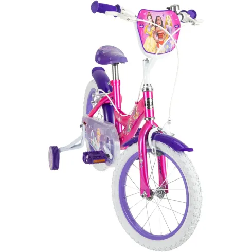 Bicicletta per Bambini 16" con Rotelle Principesse Disney Rosa a Sfera