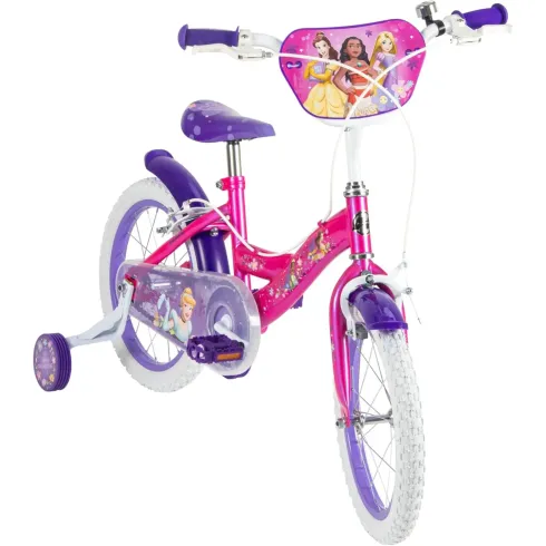 Bicicletta per Bambini 16" con Rotelle Principesse Disney Rosa a Sfera