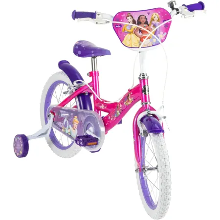 Bicicletta per Bambini 16" con Rotelle Principesse Disney Rosa a Sfera