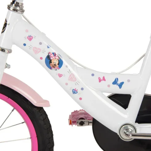 Bicicletta per Bambini 16" con Rotelle Minnie Disney Bianco a Sfera
