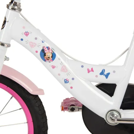 Bicicletta per Bambini 16" con Rotelle Minnie Disney Bianco a Sfera