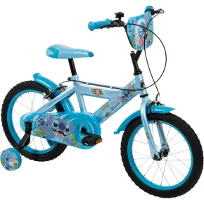 Bicicletta per Bambini 16" con Rotelle Stitch Disney Celeste a Sfera