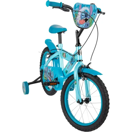 Bicicletta per Bambini 16" con Rotelle Stitch Disney Celeste a Sfera