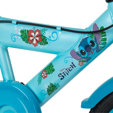 Bicicletta per Bambini 16" con Rotelle Stitch Disney Celeste a Sfera