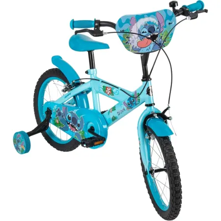 Bicicletta per Bambini 16" con Rotelle Stitch Disney Celeste a Sfera