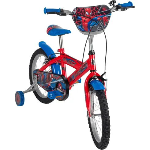 Bicicletta per Bambini con Rotelle 16" Spiderman Rosso Freni Caliper
