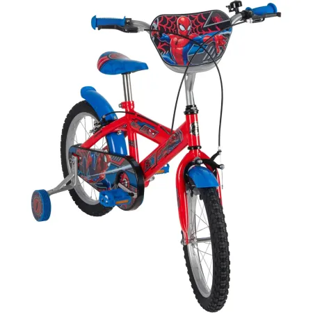 Bicicletta per Bambini con Rotelle 16" Spiderman Rosso Freni Caliper