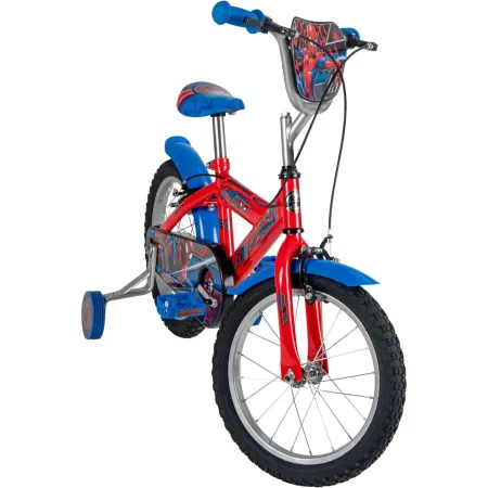 Bicicletta per Bambini con Rotelle 16" Spiderman Rosso Freni Caliper