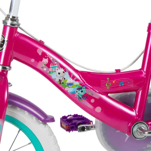 Bicicletta per Bambini 16" con Rotelle Gabby's Dollhouse Rosa a Sfera