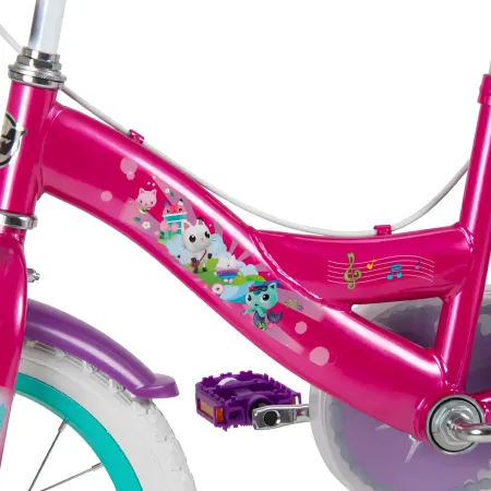 Bicicletta per Bambini 16" con Rotelle Gabby's Dollhouse Rosa a Sfera