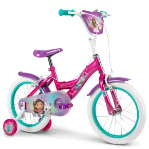 Bicicletta per Bambini 16" con Rotelle Gabby's Dollhouse Rosa a Sfera