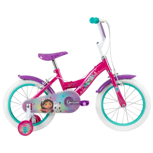 Bicicletta per Bambini 16" con Rotelle Gabby's Dollhouse Rosa a Sfera