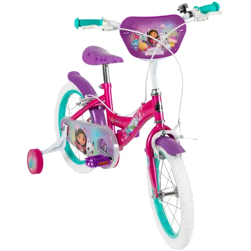 Bicicletta per Bambini 16" con Rotelle Gabby's Dollhouse Rosa a Sfera
