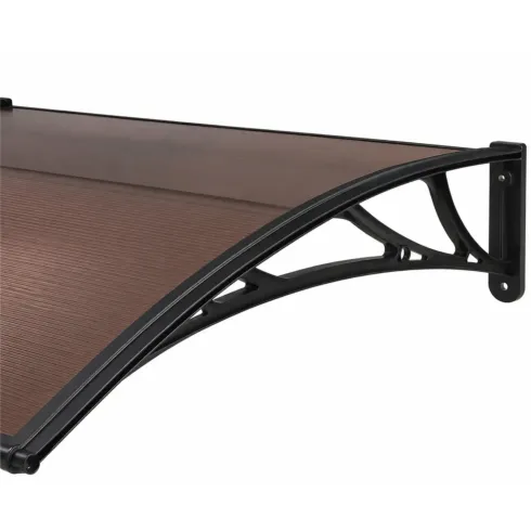 Pensilina Policarbonato Alveolare Fumè 120x100 cm con Supporti ABS