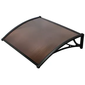Pensilina Policarbonato Alveolare Fumè 150x100 cm con Supporti ABS