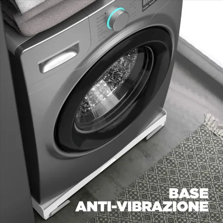 Base per Lavatrice con Ruote Portata 250 kg Antivibrazione Freni
