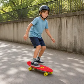 Skateboard 57x15 Rosso con Cuscinetti ABEC7 in Polipropilene 2