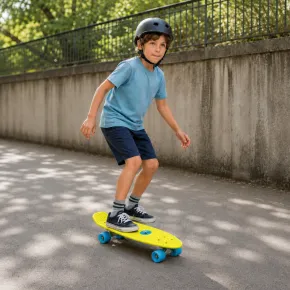 Skateboard 57x15 Giallo con Cuscinetti ABEC7 in Polipropilene 2