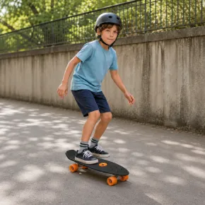 Skateboard 57x15 Nero con Cuscinetti ABEC7 in Polipropilene 2