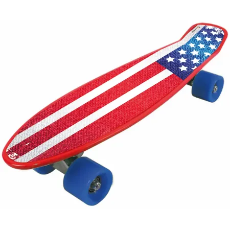Skateboard 57x15 Bandiera USA ABS Termoplastico con Cuscinetti ABEC7
