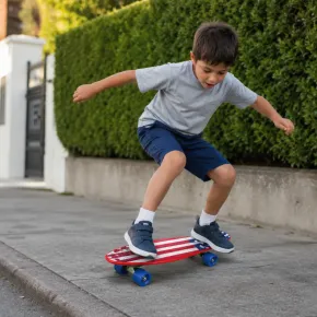 Skateboard 57x15 Bandiera USA ABS Termoplastico con Cuscinetti ABEC7 2