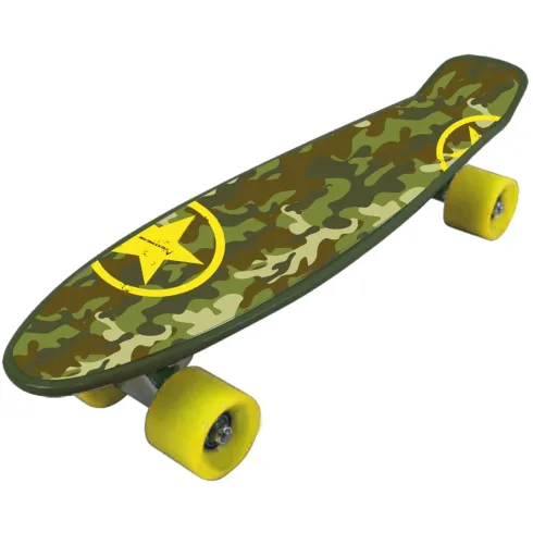 Skateboard 57x15 Verde Militare ABS Termoplastico con Cuscinetti ABEC7