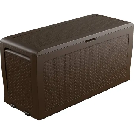 Baule Cassapanca Giardino Effetto Rattan Contenitore 270 Litri Resina Veranda | BricoShop24