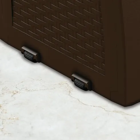 Baule Cassapanca Giardino Effetto Rattan Contenitore 270 Litri Resina Veranda | BricoShop24