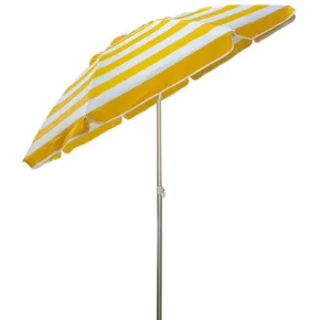 Ombrellone per Giardino 2x2 m Inclinabile Giallo Bianco Sacca Tessuto