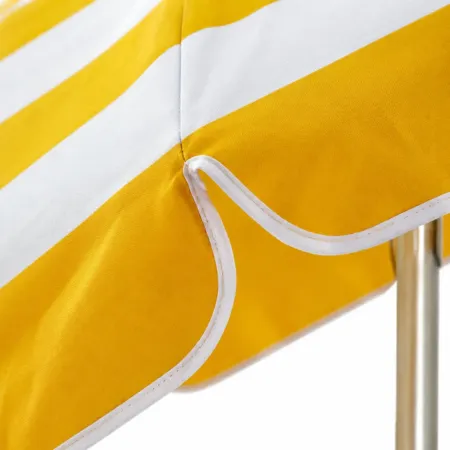 Ombrellone per Giardino 2x2 m Inclinabile Giallo Bianco Sacca Tessuto