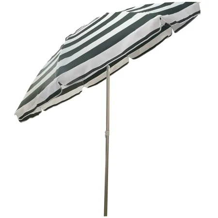 Ombrellone per Giardino 2x2 m Inclinabile Verde Bianco Sacca Tessuto