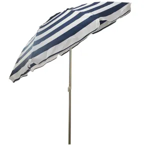 Ombrellone per Giardino 2x2 m Inclinabile Blu Bianco Sacca Tessuto