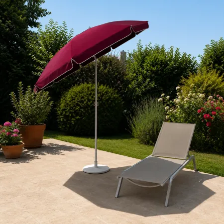 Ombrellone per Giardino Bordeaux 2,4x2,4 m Alluminio Inclinabile Sacca