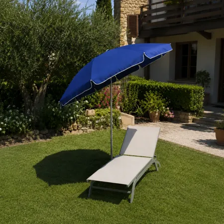 Ombrellone per Giardino Blu 2,4x2,4 m Alluminio Inclinabile con Sacca