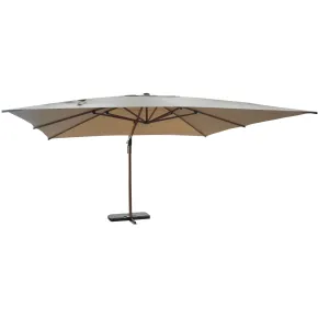 Ombrellone per Giardino 4x4 m Palo Decentrato Legno Beige Antivento 2