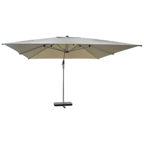 Ombrellone per Giardino 4x4 Palo Decentrato Alluminio Beige Antivento 2