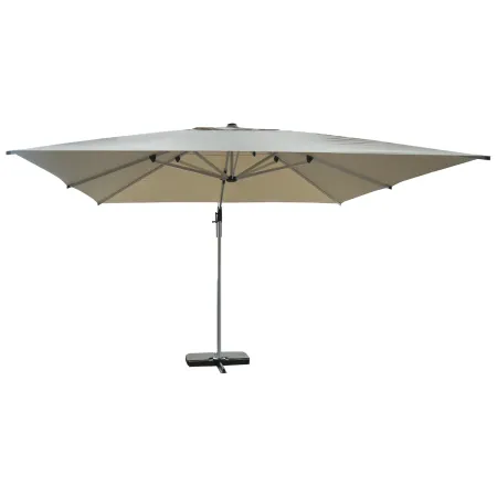 Ombrellone per Giardino 4x4 Palo Decentrato Alluminio Beige Antivento